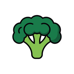 Broccoli illustration of a fresh and healthy vegetable icon vector on White Background ,Vector Art Illustration on white background.