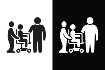 Patient Lift icon vector on White Background ,Vector Art Illustration on white background.