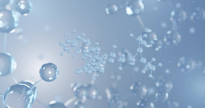 Vanzacaftor rotating 3D model of cftr corrector, seamless looped video
