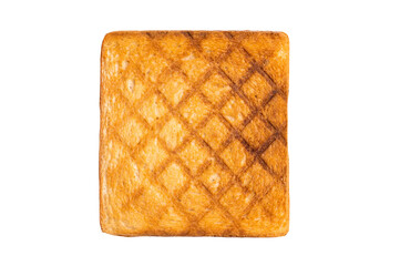 Grilled cheese sandwich isolated on white background. top view