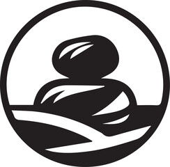 Simple balancing stones logo design icon template silhouette 