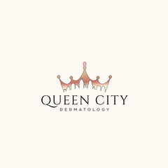 queen city crown logo design