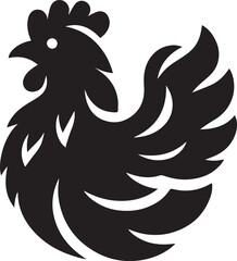 black and white rooster silhouette 