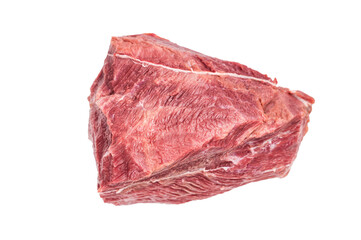 Raw Wild Boar meat, fresh Game Meat Isolated on white background. top view
