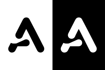 Monogram Letter A Logo in Black and White.