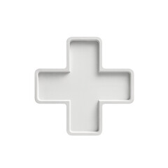 Fototapeta premium White ceramic cross-shaped dish isolate on a transparent background 