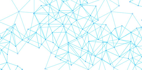 Abstract polygons plexus vector background, digital data visualization. Network geometry background. technology futuristic concept glowing blue on dark background. Lines and Dots on Black Background