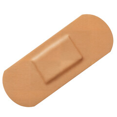 Adhesive bandage in tan color isolate on a transparent background