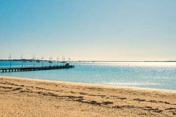 Rockingham, WA  Australia - 08312022 Rockingham foreshore makeover with colourful umbrellas and...