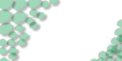 Green medical pills on a white background with abstract bubbles