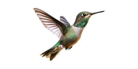 Hummingbird In Flight. Symbol Of Freedom And Nature'S Beauty Isolated On Transparent Background