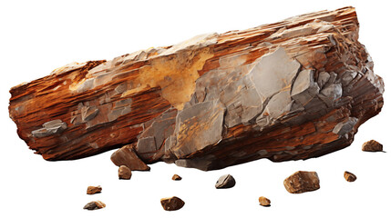 A large rock formation presents interesting textures and colors, showcasing nature's artistic elements in earthy tones and layered patterns transparent.