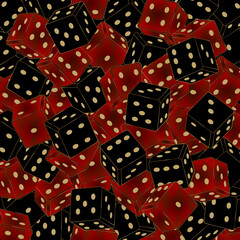 Casino dice wallpaper, vector illustration