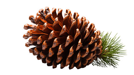 A beautiful pine cone with green needles showcases natural beauty on a clean gray surface, emphasizing organic textures transparent.