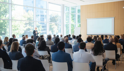 Obraz premium Speaker at Business convention and Presentation
