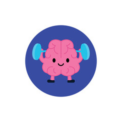 Brain Doing Workout Illustration | Mental Exercise Vector Concept