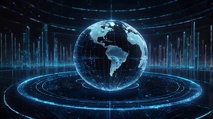 Holographic Rotating Globe with Global Data Visualization