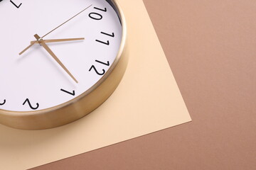 Close-up of a wall clock. The concept of time and work time is valuable for life, Alarm clock...