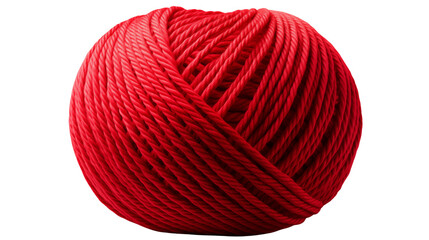 Vibrant crimson yarn ball provides inspiration for craft projects like knitting or crochet and sewing transparent.