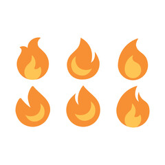 Flame Icon Set | Different Fire Streak Styles Vector