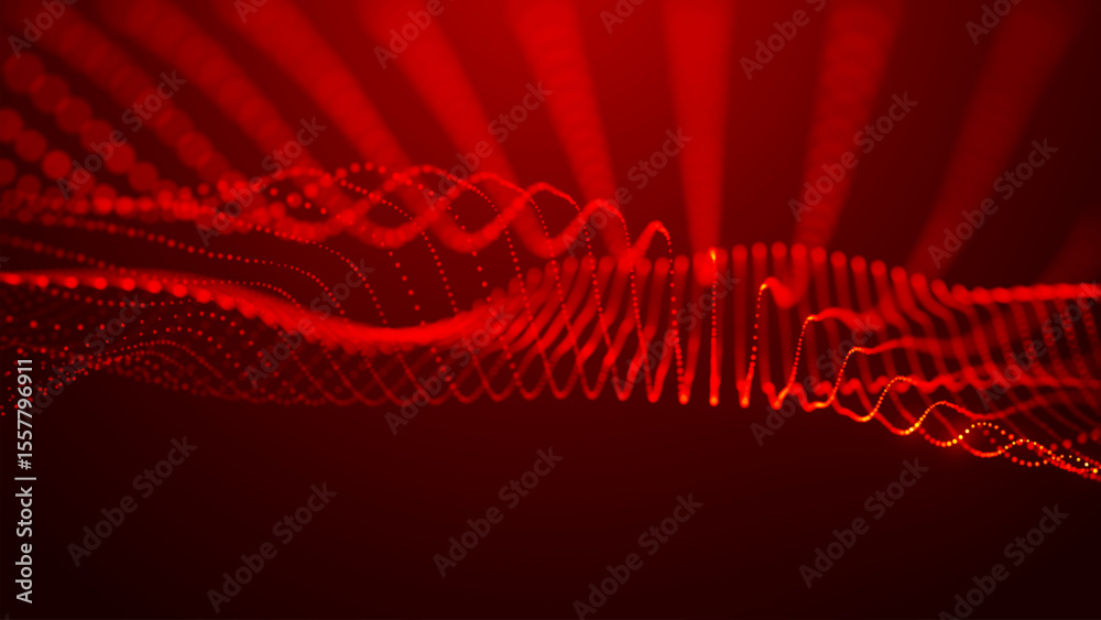 Wall mural dynamic and mesmerizing red wave patterns of light, energy and artistic expression, evoking a sense 