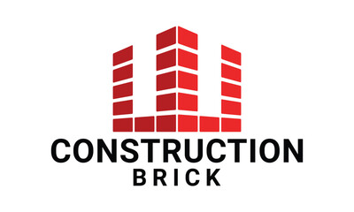 Letter W brick logo design vector template