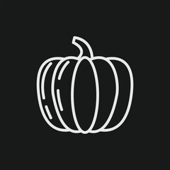 Pumpkin Gourd Icon for Halloween and Thanksgiving Holiday, and for Autumn Harvest Pie and Soup Recipes