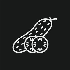 Fresh Sliced Cucumber Icon for Healthy Salads, Vegetarian Food, and Natural Spa Beauty Treatments