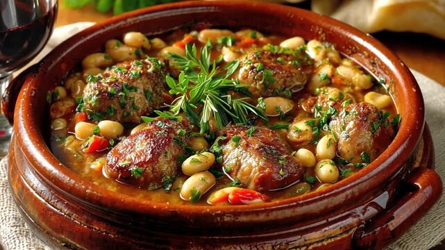 cassoulet bean and meat stew video