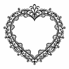 floral frame with heart