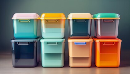assorted plastic storage containers and bins for home and office organization