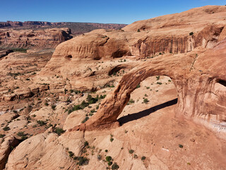 red rock canyon at corona arch trail near moab utah desert landscape