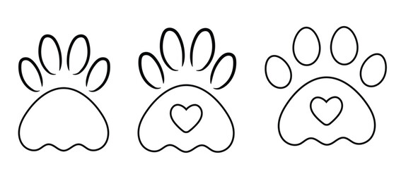 Different animal paw print vector illustrations
