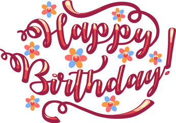 Cartoon Happy Birthday lettering
