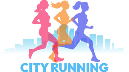 Naklejka na ściany i meble City running logo