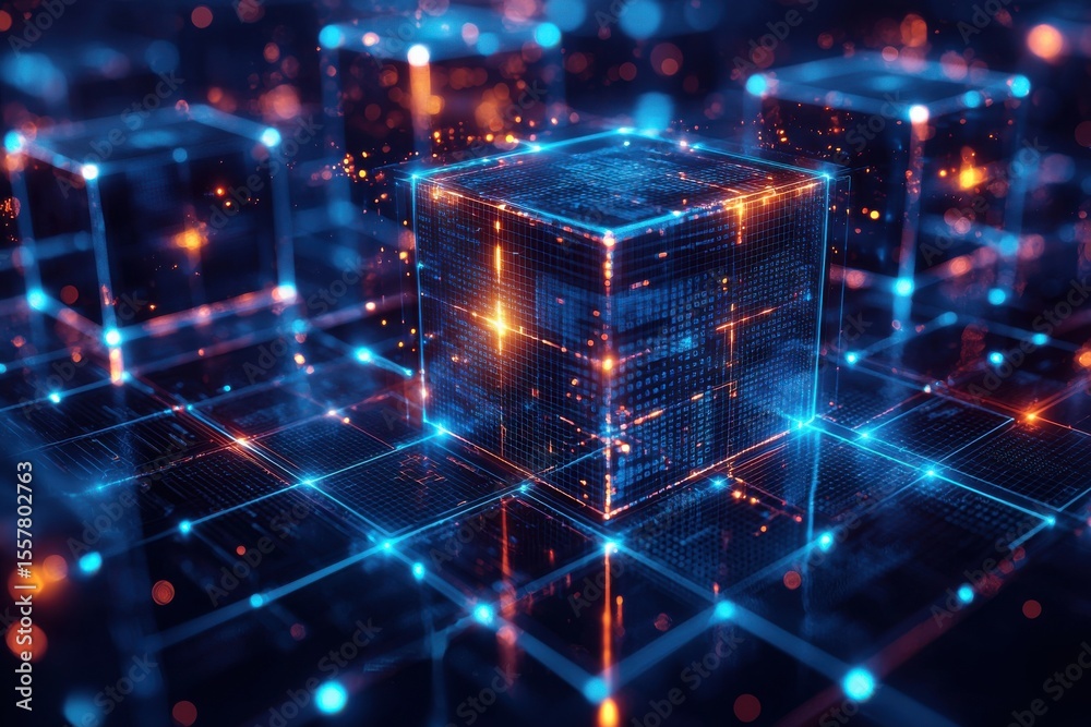 Poster futuristic digital representation of artificial intelligence and advanced computing systems