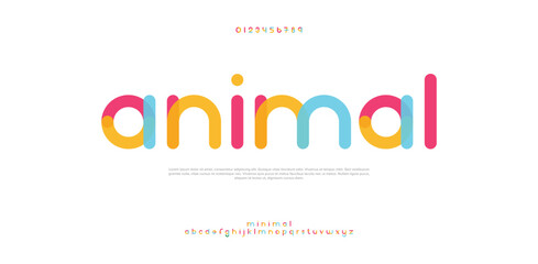 Futuristic creative logo font alphabet. Minimal modern urban fonts for logo, brand etc. Typography typeface uppercase lowercase and number. vector illustration
