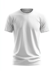 White PNG t-shirt template. T-shirt with clipping path, shirt for design mockup for print, isolated on white background.