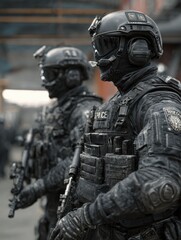 police officers at a training facility.