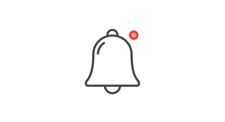 Notification bell outline with dot indicator