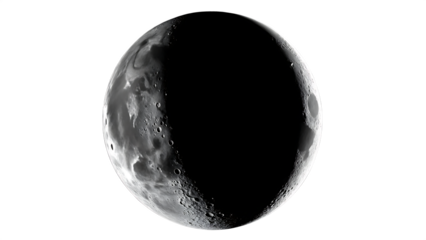 Detailed crescent moon with visible craters and surface texture against space astronomy Ai isolated on a transparent background