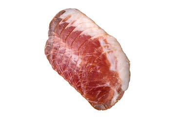 Sliced ham, meat, pork or turkey sausage for sandwiches. Ham slices, food