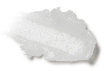 Minimal white skincare smear on empty background