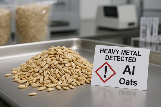 Heavy Metal Detected a Food Toxicology Analysis of Aluminum Al Contamination Risk in an Oat Grain Batch with a GHS Hazard Identifier for Cereal Safety Verification and Control