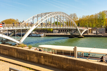 Debilly bridge over Seine river in Paris, France