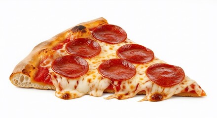 Melted Cheese and Pepperoni Pizza Slice