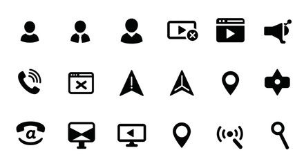 Music and zodiac vector icon sets for web and mobile design