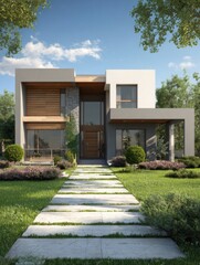 PNG Modern houses architecture modern lawn.