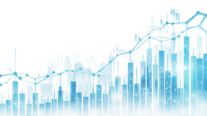 Blue Financial Growth Chart: Abstract blue graph showing financial growth and progress with upward trend. Suitable for business, finance, and investment presentations.