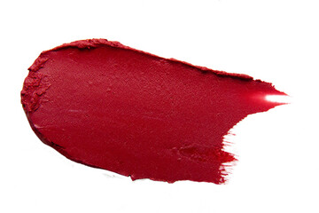 Matte burgundy smear with clean edge on empty background